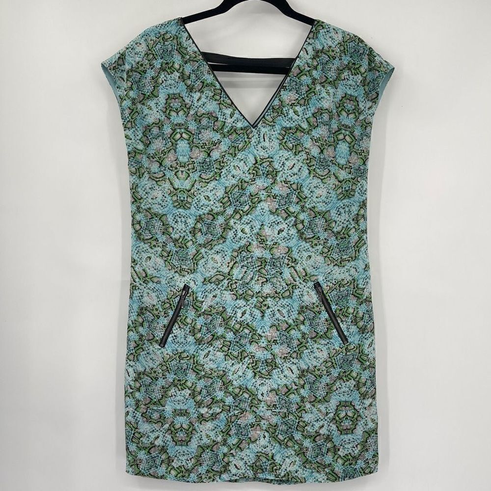 Maeve Anthropologie Women Dress Size 2 Green 100% Silk Lined Sheath Zip Pockets